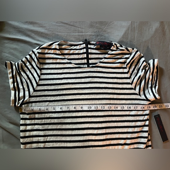 Alice and Olivia Women’s Mini Shirtdress Linen Blend Stripes size MD - Picture 4 of 9